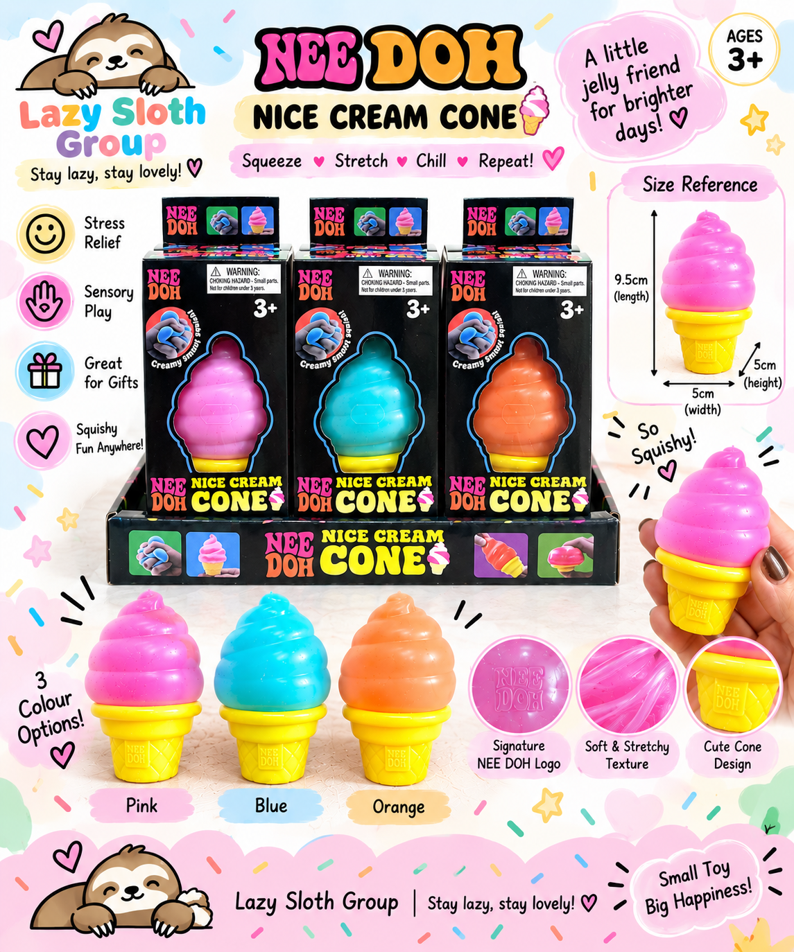 🍦 Nee Doh Nice Cream Cone – Squishy Fidget Toy