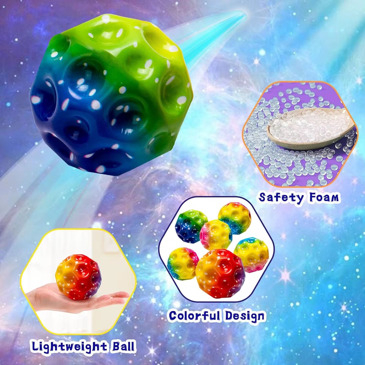 Galaxy Bounce Ball™ – Colorful Lightweight Sensory Bouncy Toy