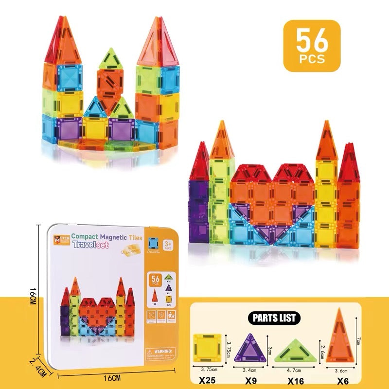 🧲✨ Magnetic Tiles Travel Set (56 PCS)