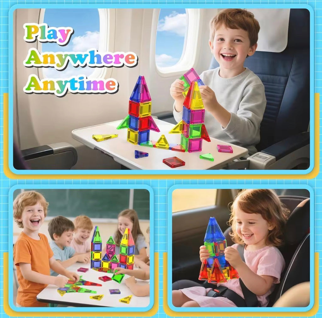 🧲✨ Magnetic Tiles Travel Set (56 PCS)