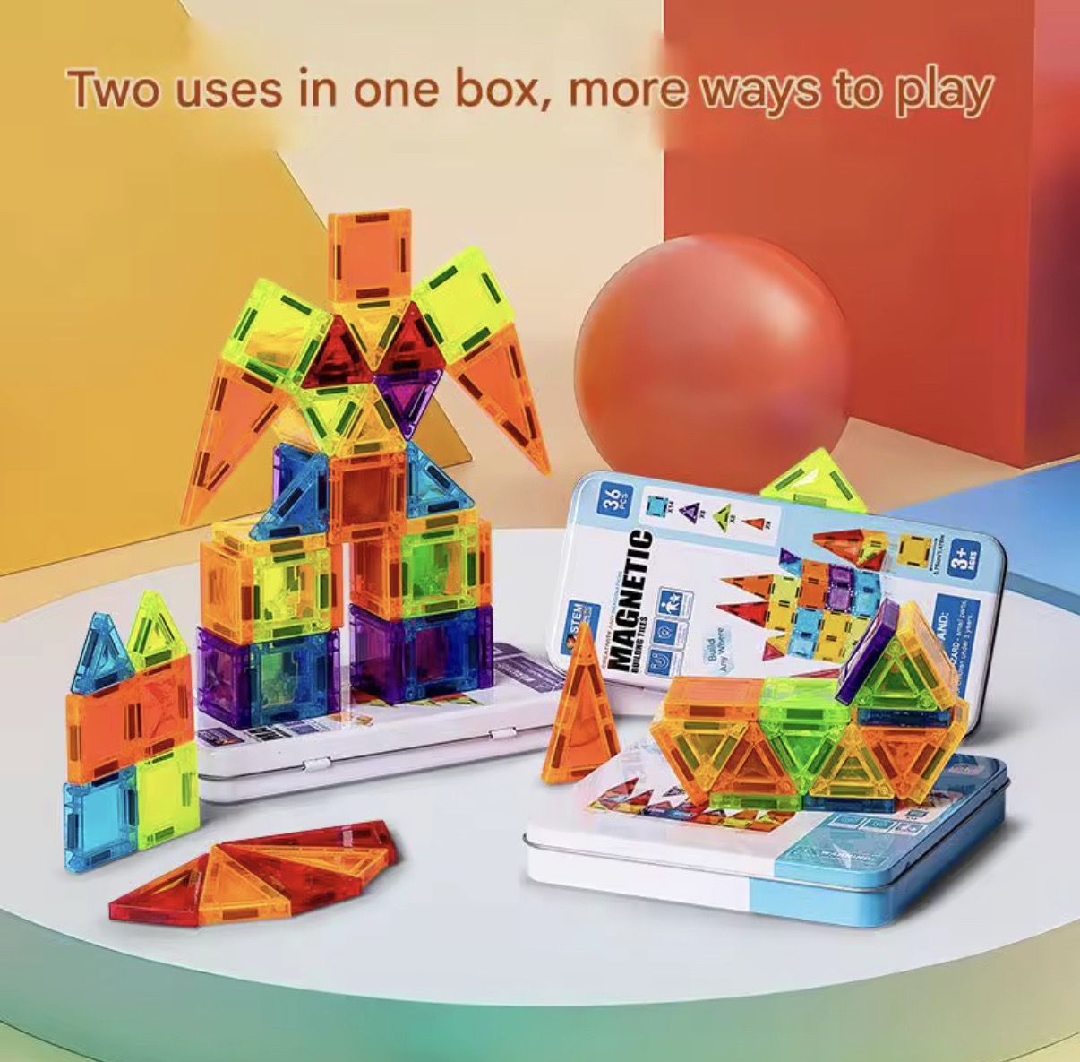 🧲✨ Magnetic Tiles Travel Set (56 PCS)